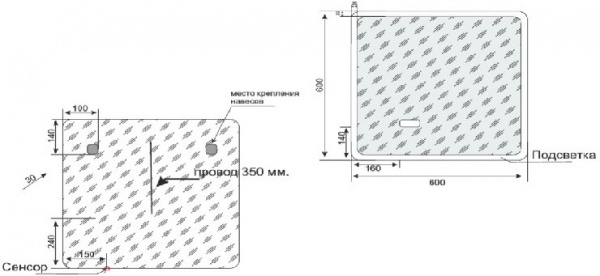 Фото зеркало с подсветкой style line атлантика 60 см сс-00002214