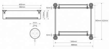 Фото полка двойная стеклянная bemeta retro 144301122