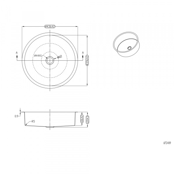 Фото раковина встраиваемая снизу abber wasser kreis af2409sp