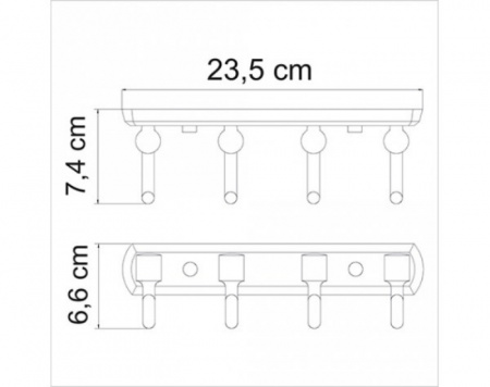 Фото кронштейн настенный, 4 крючка wasserkraft oder k-3074