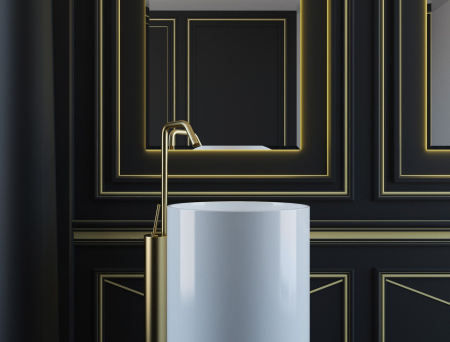 Фото раковина напольная salini armonia 201 45 см 130111sm sapirit - матовая
