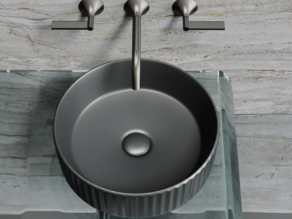 Фото раковина накладная ceramicanova element 36 см, цвет: антрацит cn6057mdh