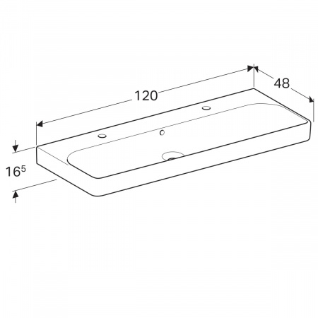 Фото раковина подвесная geberit smyle square 120 см 500.253.01.1