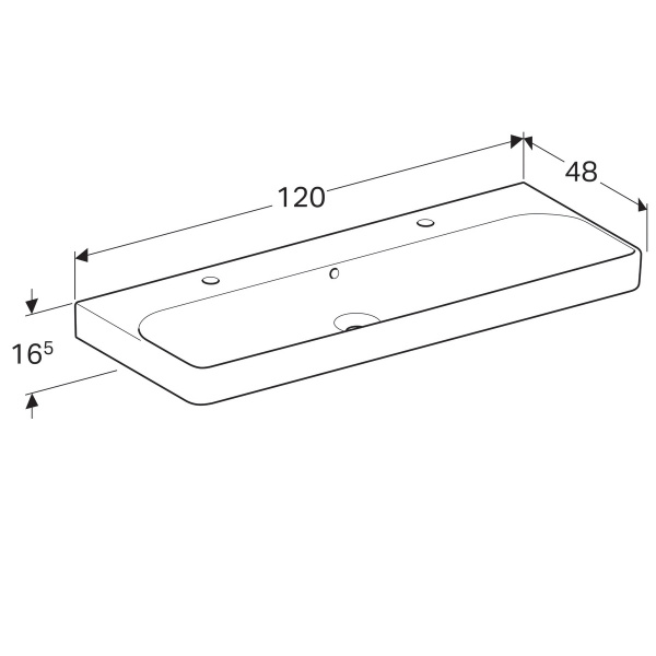 Фото раковина подвесная geberit smyle square 120 см 500.253.01.1