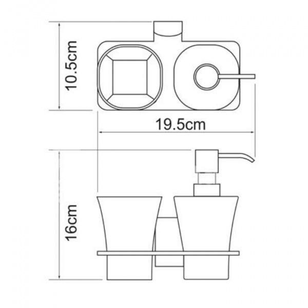 Фото держатель дозатора и стакана wasserkraft exter k-5289