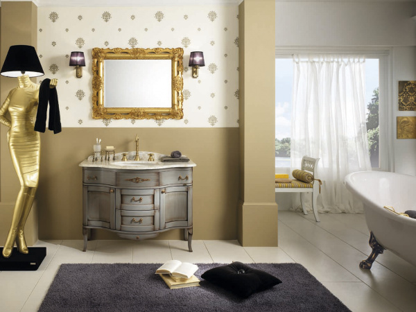 Фото тумба под раковину bagno piu palladio 105 см, цвет: глянцевый лак pl-01-110-00