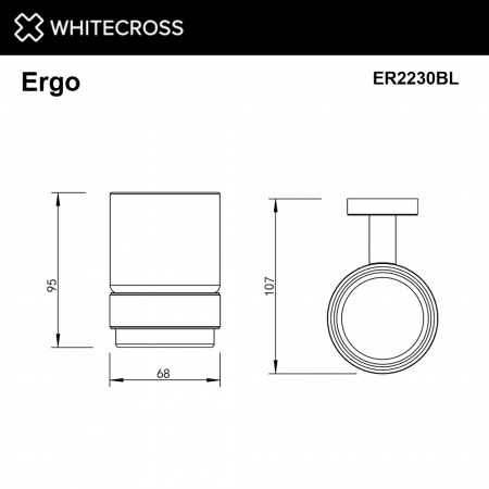 Фото стакан подвесной whitecross ergo er2230bl, цвет: черный