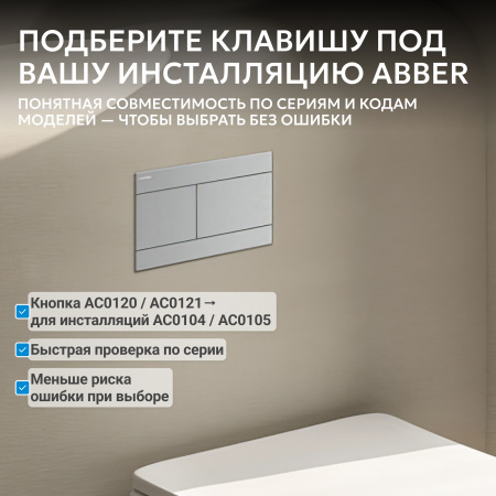 Фото клавиша смыва abber ac0127mch матовый хром