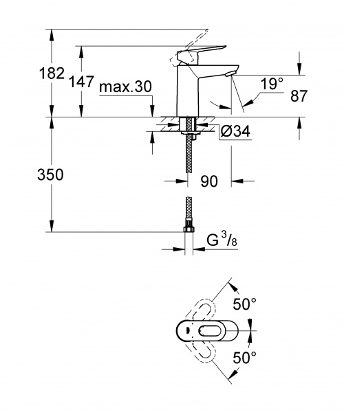 Фото смеситель для раковины grohe bauloop 23337000