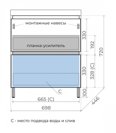 Фото тумба под раковину style line манхэттен 70 см лс-00002375