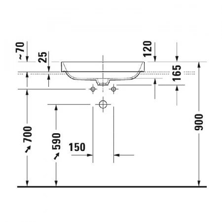 Фото раковина накладная duravit happy d.2 plus  60 см 2359606100