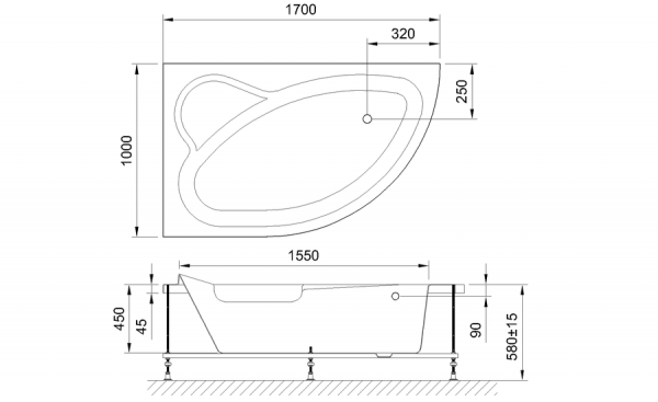 Фото акриловая ванна royal bath alpine rb819102l 170x100 см