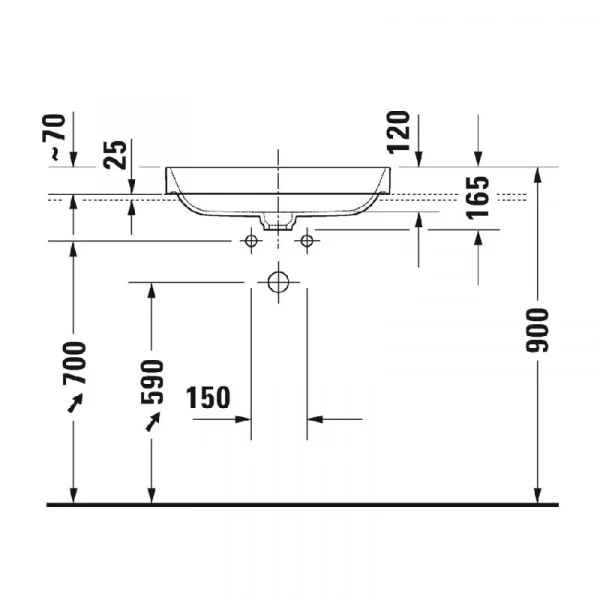 Фото раковина накладная duravit happy d.2 plus  60 см 2359606100