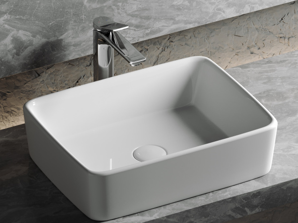 Фото раковина накладная ceramicanova element 48 см, цвет: белый cn6037