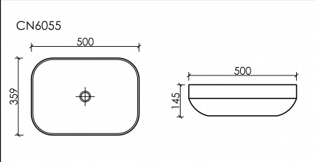 Фото раковина накладная ceramicanova element 50 см, цвет: черный cn6055mb