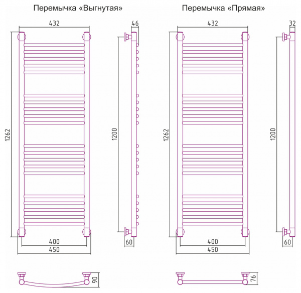 Фото водяной полотенцесушитель сунержа богема+ 120x40 см 00-0220-1240