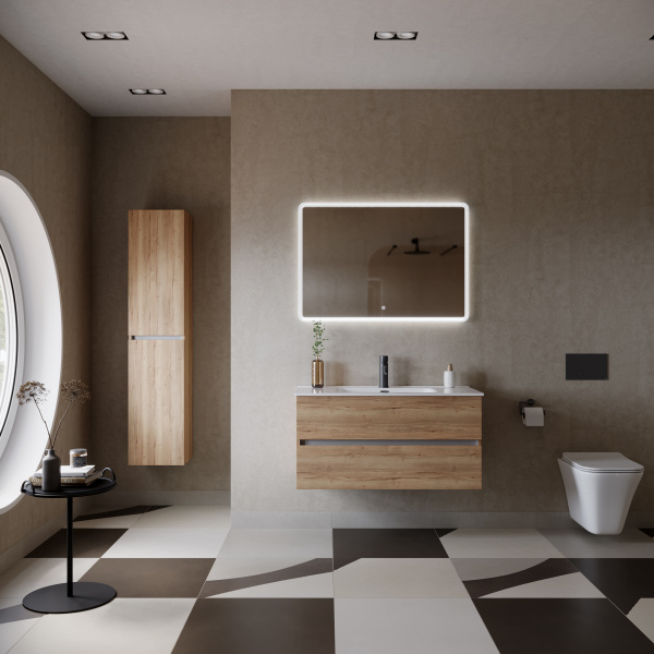 Фото тумба под раковину sancos urban 100 см, цвет: дуб галифакс натуральный ur100eg