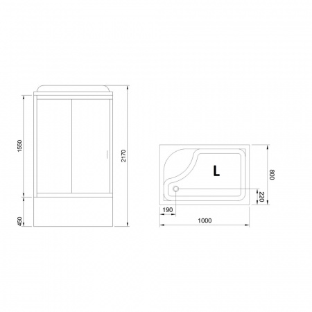 Фото душевая кабина royal bath bp rb8100bp5-wc-ch-l 100x80 см