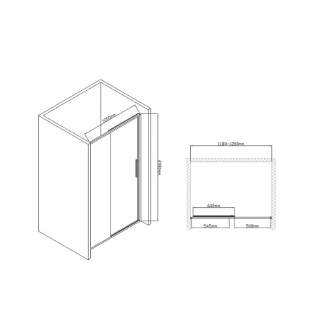 Фото душевая дверь vincea slim-u 120 см vds-2su120cl