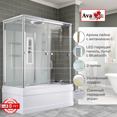 Фото душевая кабина avacan v5016led 160x85 см