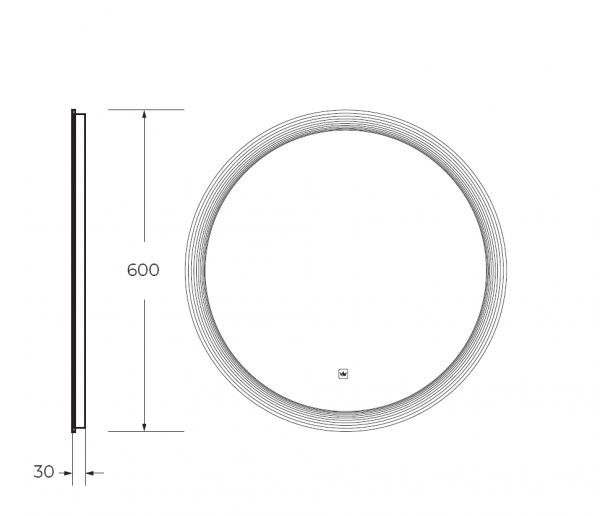 Фото зеркало cezares eco 60 см czr-spc-eco-600-led-tch