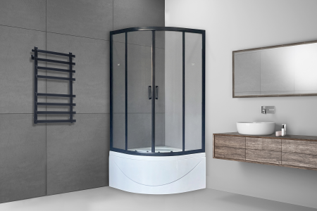 Фото душевое ограждение royal bath bk rb90bk-t-bl 90x90 см
