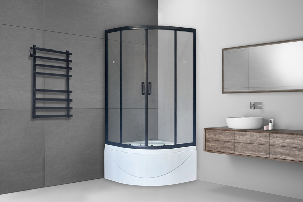 Фото душевое ограждение royal bath bk rb90bk-t-bl 90x90 см