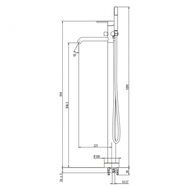 Фото напольный смеситель для ванны gattoni circle two 9108/91c0