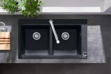 Фото смеситель для кухонной мойки hansgrohe metris select 73804000_vstvo