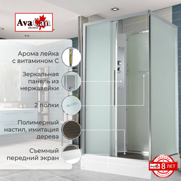 Фото душевая кабина avacan kd2911n 110x90 см без крыши