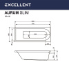 Фото акриловая ванна excellent aurum slim 180x80 см waex.aur18whs