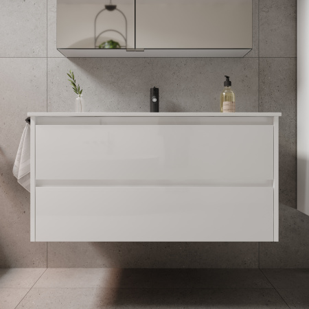 Фото тумба под раковину sancos libra 100 см, цвет: белый lb100w