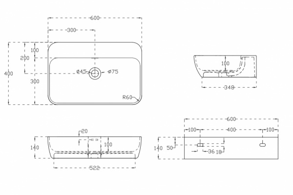 Фото раковина подвесная abber stein 60 см as2654