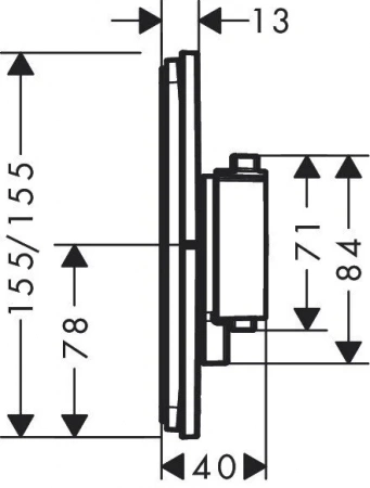 Фото термостатический смеситель для душа hansgrohe shower select comfort e 15572340
