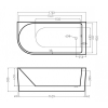 Фото акриловая ванна esbano afina 170x80 см esvaafinl left