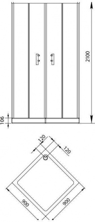 Фото душевое ограждение aquanet alfa 90x90 см 168416