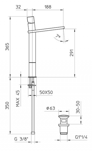 Фото смеситель для раковины bossini cube z004303.073