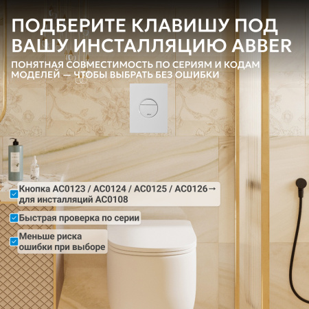 Фото клавиша смыва abber ac0126mw белая матовая