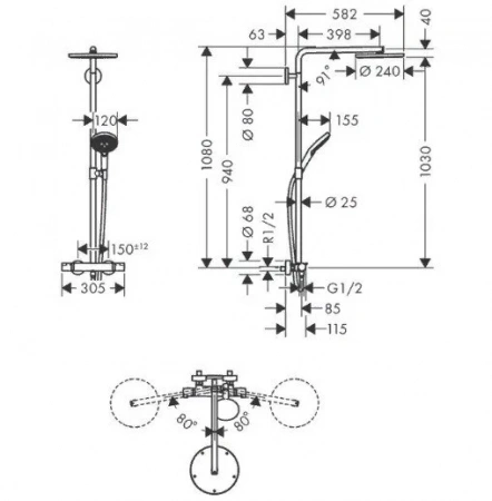 Фото душевая стойка hansgrohe raindance select s 27633000_vstvo