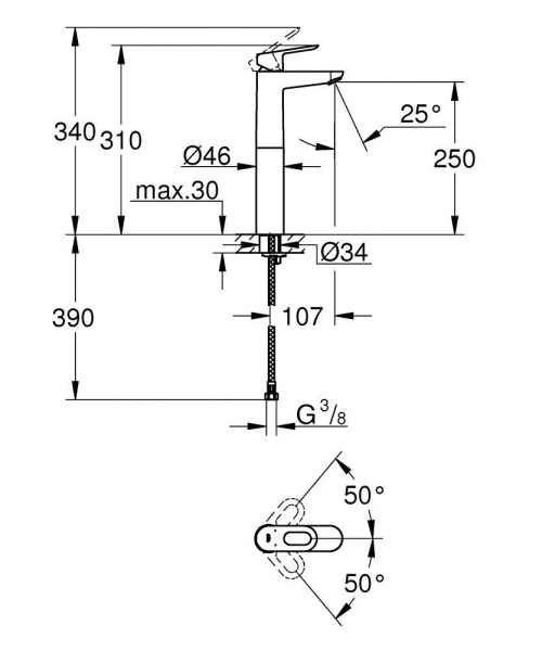 Фото смеситель для раковины grohe bauloop 23764000