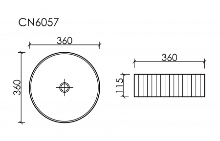 Фото раковина накладная ceramicanova element 36 см, цвет: серый cn6057msg