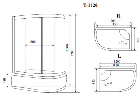 Фото душевая кабина timo comfort t-8820f l 120x85 см