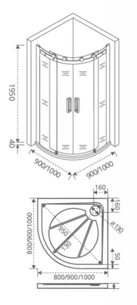 Фото душевое ограждение good door galaxy r-td-90-c-ch 90 см гл00008