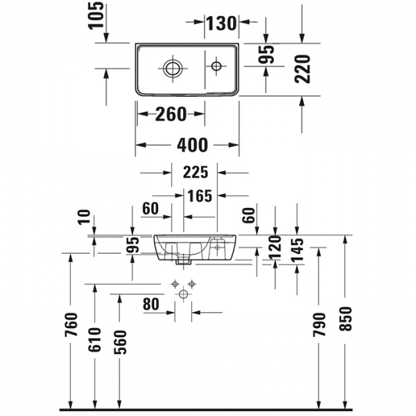 Фото раковина накладная duravit d-neo 40 см 739400041