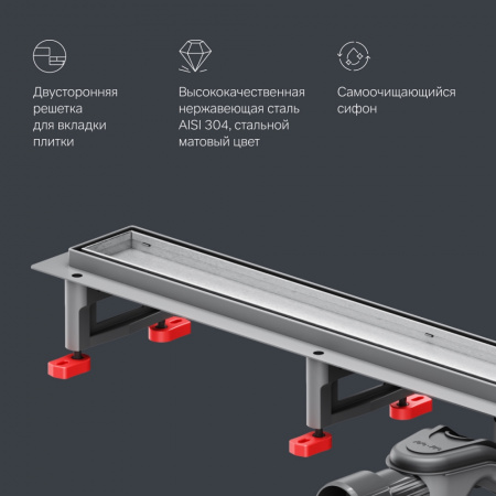Фото душевой трап am.pm masterflow 90 см w01sc-u11-090-04sb