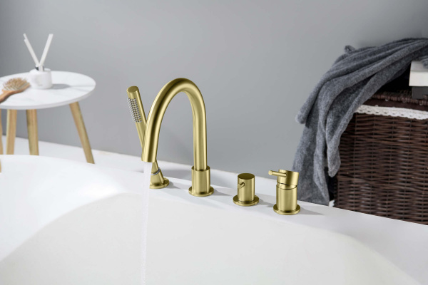 Фото смеситель на борт ванны акватек европа aq1348bg,цвет: золото