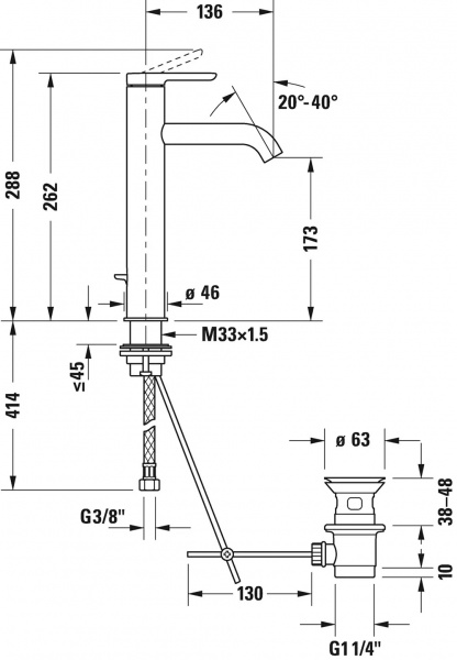 Фото смеситель для раковины duravit c.1 c11030001010