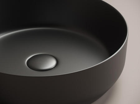 Фото раковина накладная ceramicanova element 39 см, цвет: черный cn6022mb