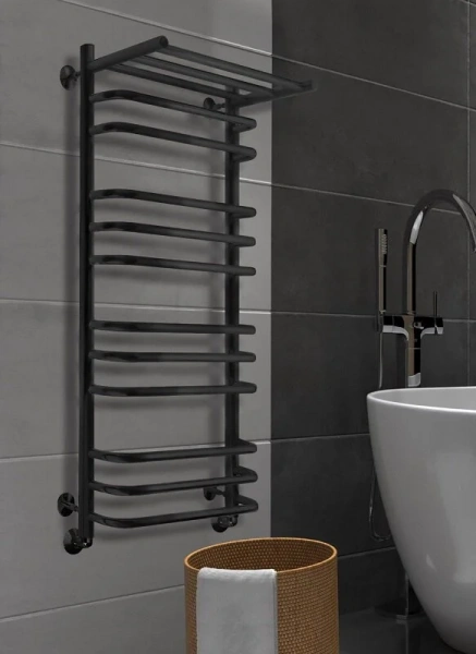 Фото водяной полотенцесушитель indigo brace 100/50 с полочкой lbcw100-50pbr