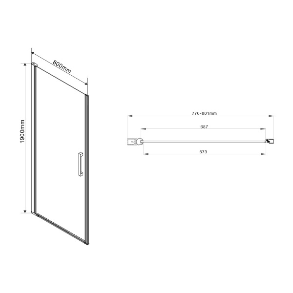 Фото душевая дверь vincea orta 80 см vpp-1o800ch-r